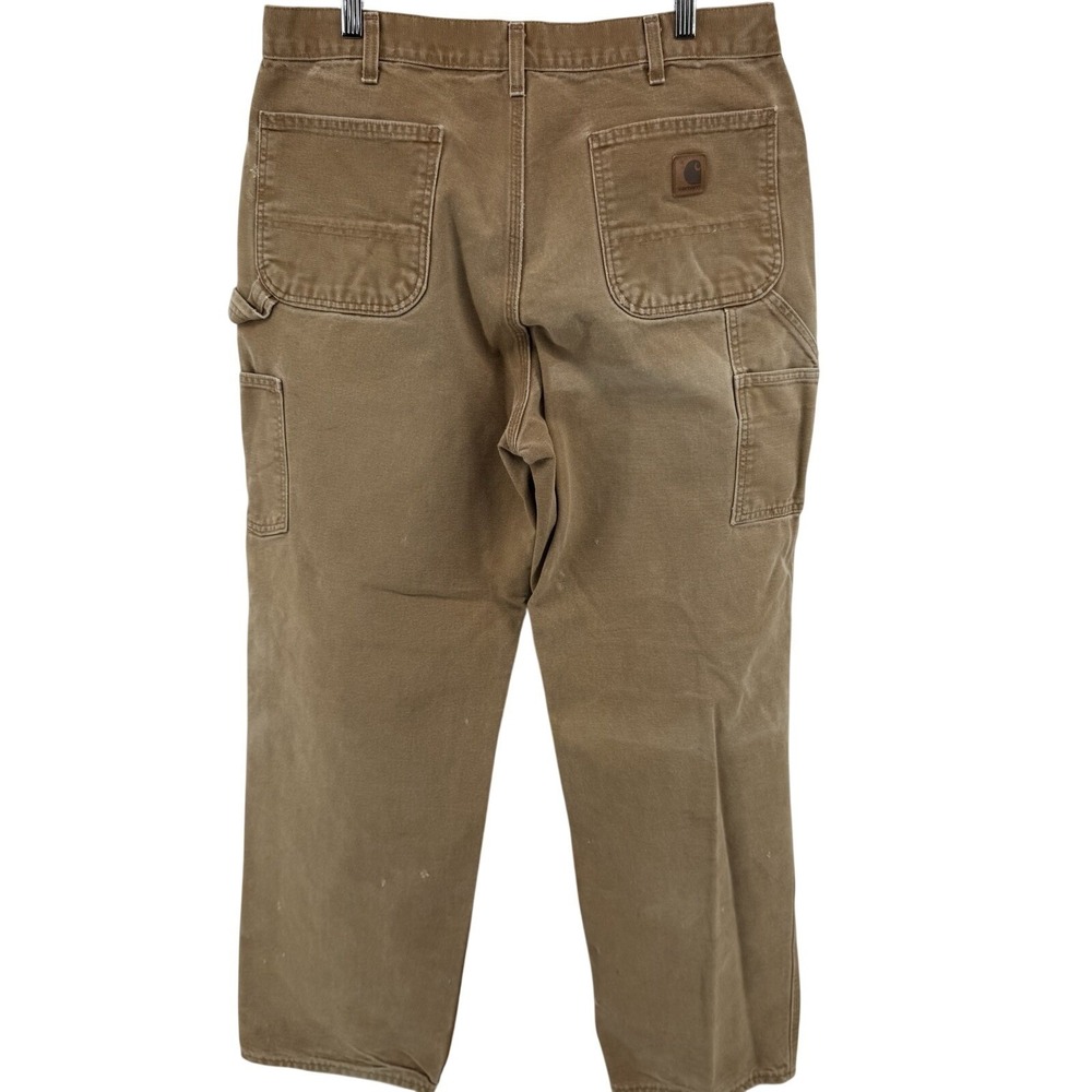 Carhartt B11 BRN 34x32 Original Dungaree Fit Canvas Pants Brown Distressed FADED